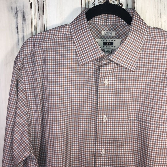 Men’s Joseph Abboud  Plaid Button Down Long Sleeve Dress Shirt Size 16 34/35 - Picture 2 of 9